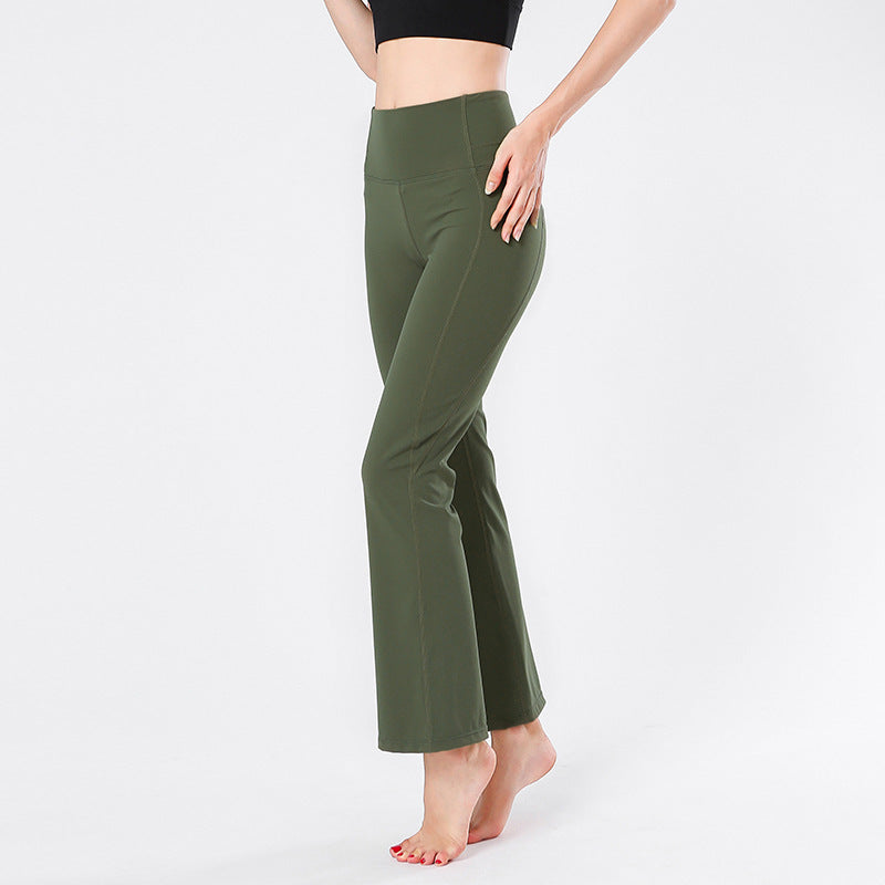 New nude yoga pants women dance wide-waist weir