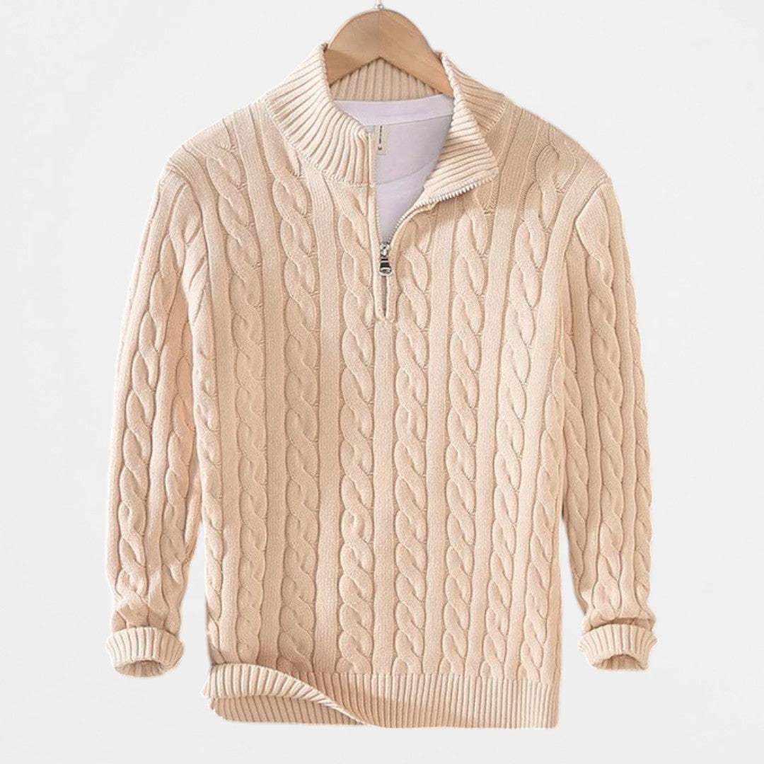 Elliot | Premium Cable Knit Sweater with Zipper