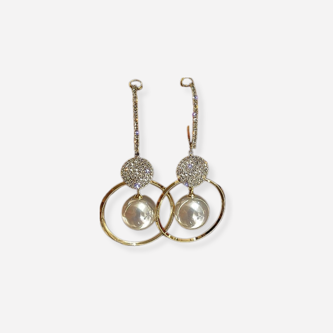 Pauline | Luxe Earrings with Cultured Pearls and Zirconia