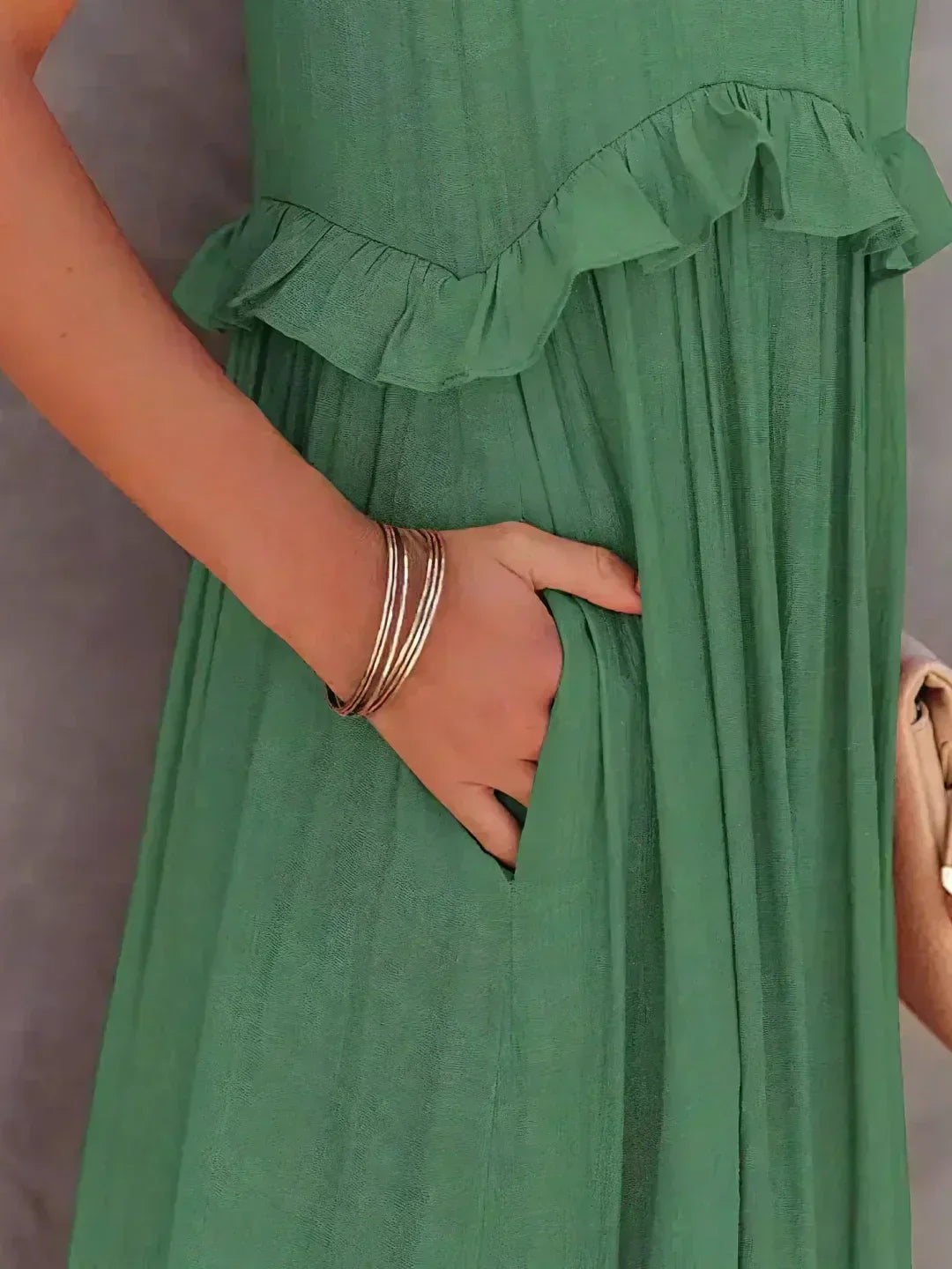 Madeline | Halter Ruffle Maxi Dress