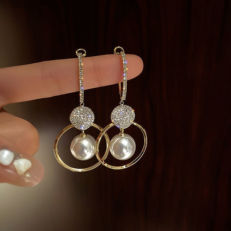 Pauline | Luxe Earrings with Cultured Pearls and Zirconia