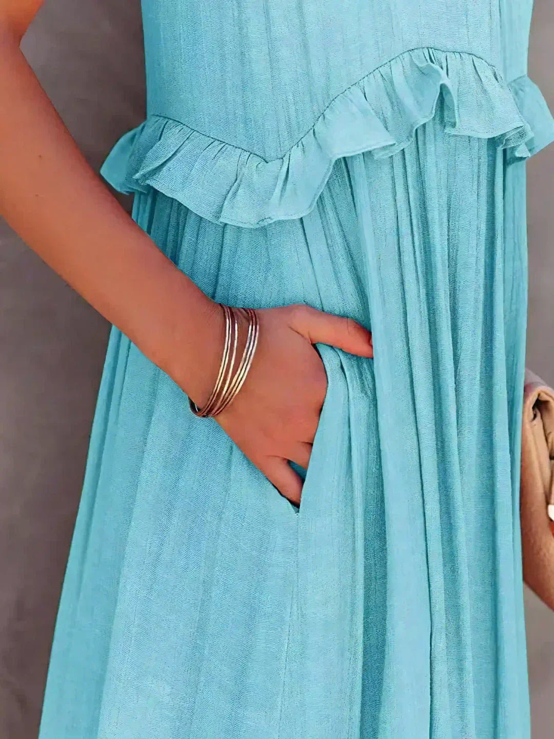 Madeline | Halter Ruffle Maxi Dress