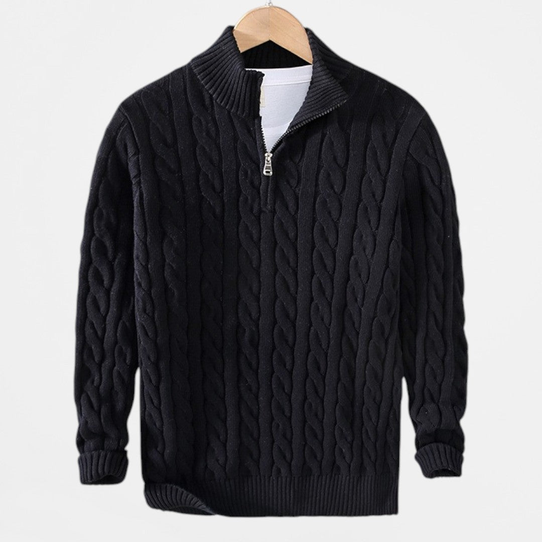 Elliot | Premium Cable Knit Sweater with Zipper