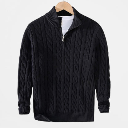 Elliot | Premium Cable Knit Sweater with Zipper