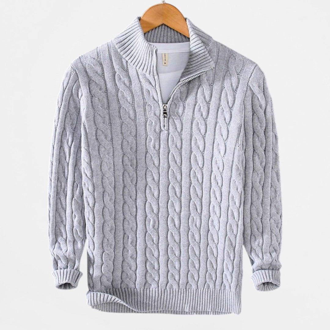 Elliot | Premium Cable Knit Sweater with Zipper