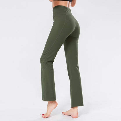 New nude yoga pants women dance wide-waist weir