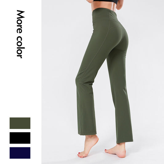 New nude yoga pants women dance wide-waist weir