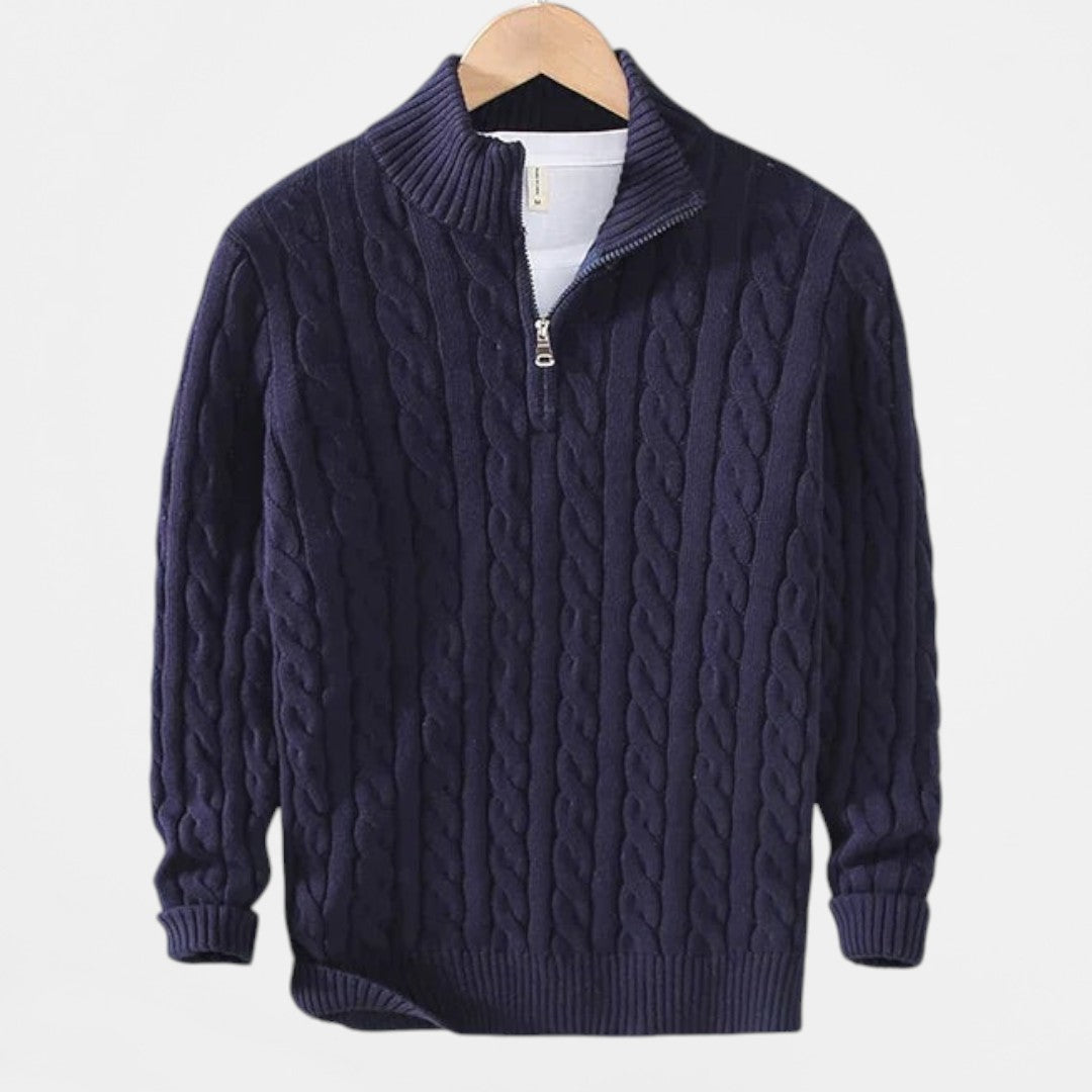 Elliot | Premium Cable Knit Sweater with Zipper