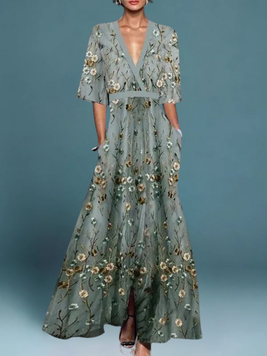 Adele | Elegant Long Floral Dress